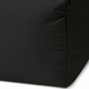 Homeroots 17" Cool Jet Black Solid Color Indoor Outdoor Pouf Ottoman Black Vinyl,Backed Canvas 474189