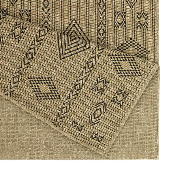 English Elm Earth Jute/Black Indoor/Outdoor Area Rug - 7'10" X 10'3" Durable, Versatile, And Stain-Resistant Design B186P198811