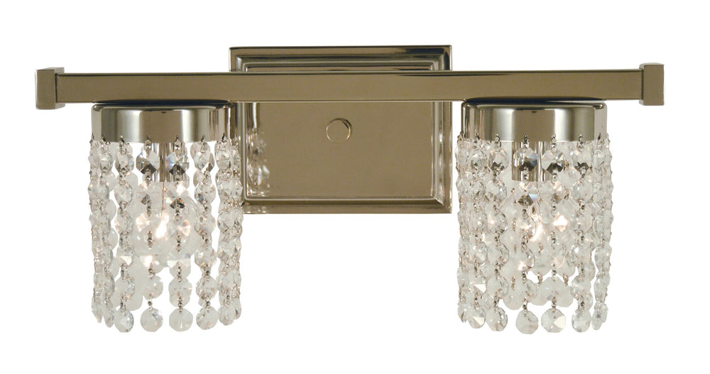 Framburg 2-light Elegant Crystal Gemini Sconce - Handcrafted Luxury Lighting For Timeless Home Decor Polished Nickel Metal 4742 Pn