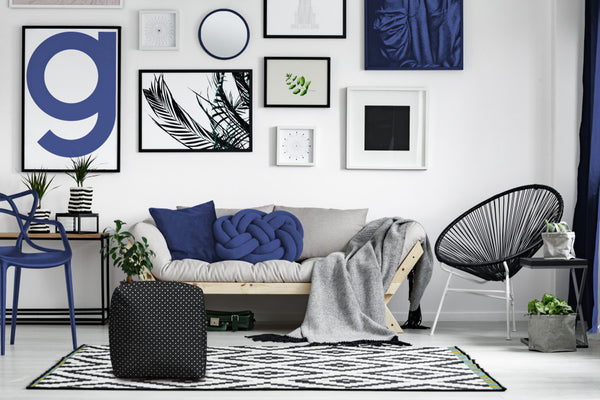 Homeroots 17" Black Polyester Cube Polka Dots Indoor Outdoor Pouf Ottoman Black  474345