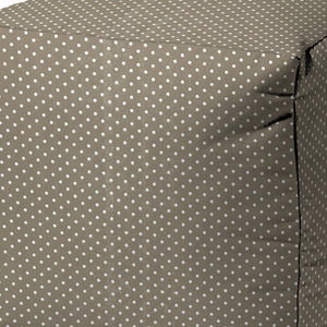 Homeroots 17" Taupe Polyester Cube Polka Dots Indoor Outdoor Pouf Ottoman Taupe  474375