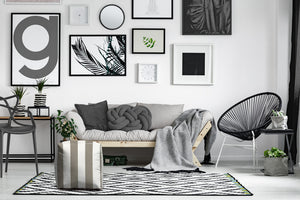 Homeroots 17" Taupe Polyester Cube Striped Indoor Outdoor Pouf Ottoman Taupe  474378