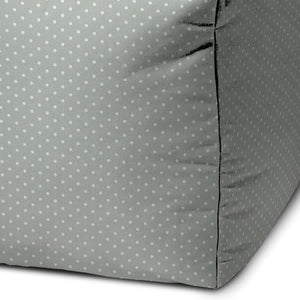 Homeroots 17" Green Polyester Cube Polka Dots Indoor Outdoor Pouf Ottoman Seafoam  474380