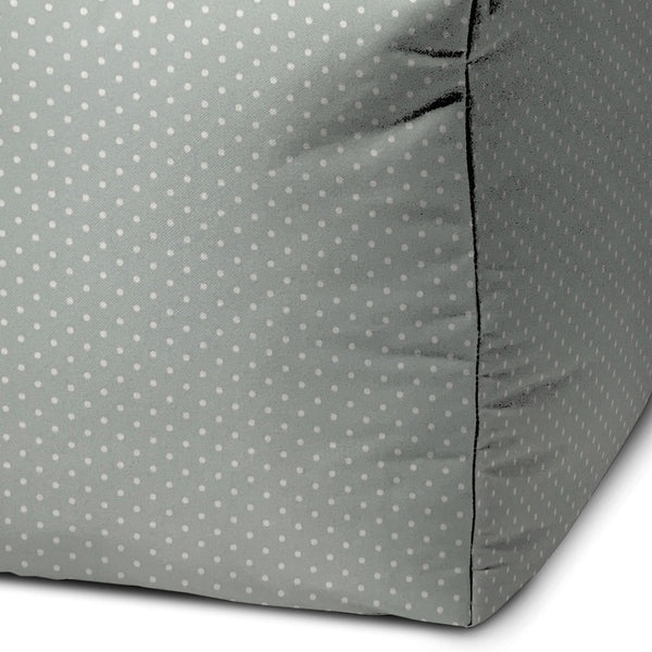 Homeroots 17" Green Polyester Cube Polka Dots Indoor Outdoor Pouf Ottoman Seafoam  474380