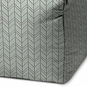 Homeroots 17" Green Polyester Cube Geometric Indoor Outdoor Pouf Ottoman Seafoam  474383