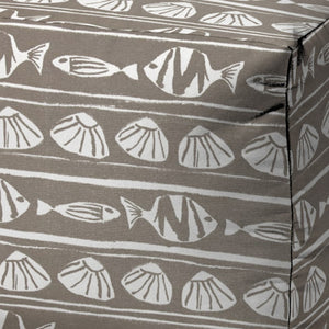 Homeroots 17" Taupe Polyester Cube Indoor Outdoor Pouf Ottoman   474391