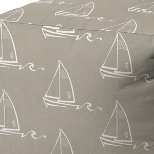 Homeroots 17" Taupe Polyester Cube Indoor Outdoor Pouf Ottoman Taupe  474396