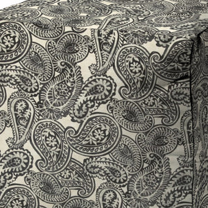 Homeroots 17" Gray Polyester Cube Paisley Indoor Outdoor Pouf Ottoman   474401