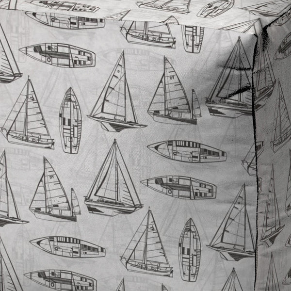 Homeroots 17" Gray Polyester Cube Indoor Outdoor Pouf Ottoman   474413