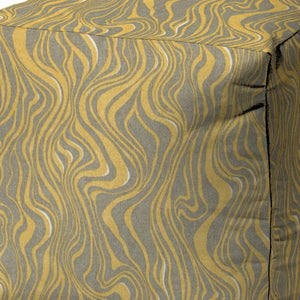 Homeroots 17" Yellow Polyester Cube Abstract Indoor Outdoor Pouf Ottoman Gold  474418