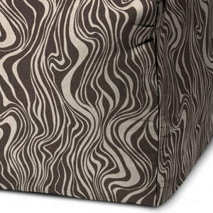 Homeroots 17" Brown Polyester Cube Abstract Indoor Outdoor Pouf Ottoman Brown  474420