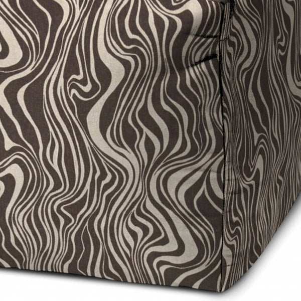 Homeroots 17" Brown Polyester Cube Abstract Indoor Outdoor Pouf Ottoman Brown  474420