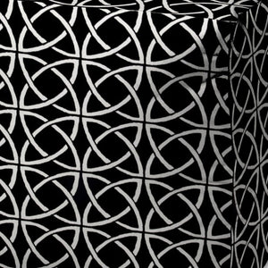 Homeroots 17" Black And White Polyester Cube Geometric Indoor Outdoor Pouf Ottoman   474437
