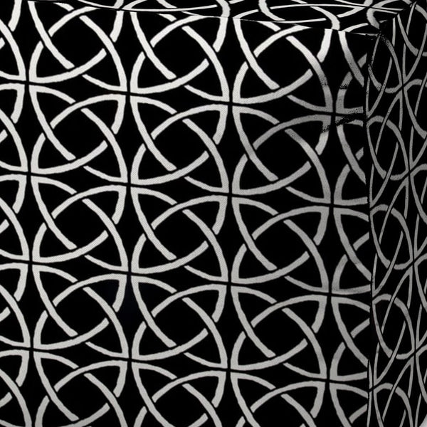 Homeroots 17" Black And White Polyester Cube Geometric Indoor Outdoor Pouf Ottoman   474437
