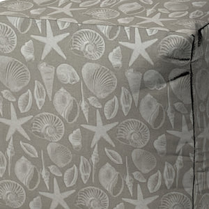 Homeroots 17" Gray Polyester Cube Indoor Outdoor Pouf Ottoman Nickel  474442