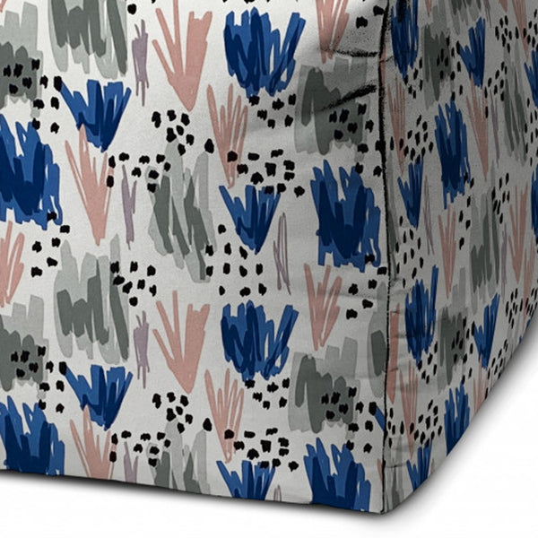 Homeroots 17" Pink Polyester Cube Geometric Indoor Outdoor Pouf Ottoman   474457