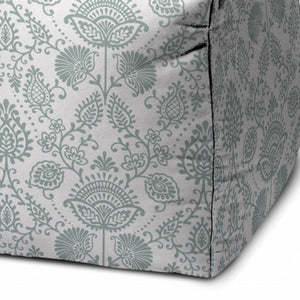 Homeroots 17" Blue Polyester Cube Indoor Outdoor Pouf Ottoman Spa Blue  474465