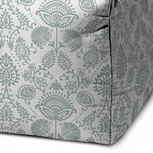 Homeroots 17" Blue Polyester Cube Indoor Outdoor Pouf Ottoman Spa Blue  474466