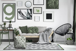 Homeroots 17" Green Polyester Cube Indoor Outdoor Pouf Ottoman Green  474473