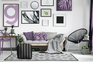 Homeroots 17" Gray Polyester Cube Striped Indoor Outdoor Pouf Ottoman Charcoal  474475