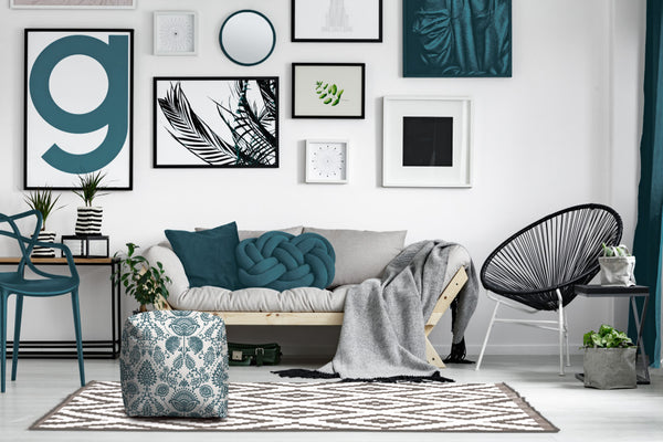 Homeroots 17" Turquoise Polyester Cube Indoor Outdoor Pouf Ottoman Aqua,Turquoise  474479