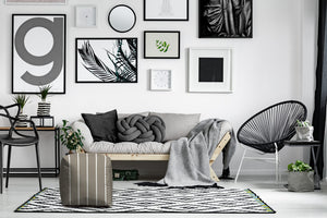 Homeroots 17" Taupe Polyester Cube Striped Indoor Outdoor Pouf Ottoman Taupe,Beige  474481