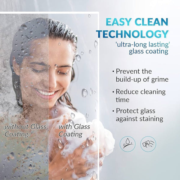 English Elm 56 to 60 Inch Frameless Sliding Shower Door Soft Close Tempered Glass Matte Black W1920P144594