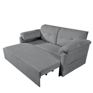 English Elm (old: W3163p269700) Convertible Chenille Sleeper Loveseat with Queen Pullout and Rolling Casters Grey W3163S00101