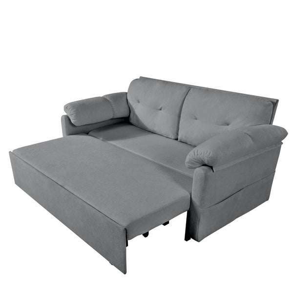 English Elm (old: W3163p269700) Convertible Chenille Sleeper Loveseat with Queen Pullout and Rolling Casters Grey W3163S00101