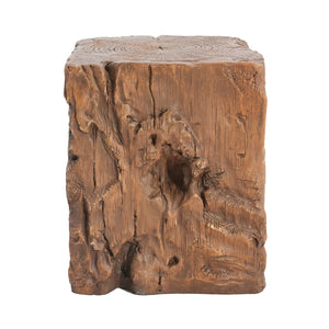 English Elm Christopher Knight Home® - Amira Magnesium Oxide Stump Side Table Brown — All-Weather, Eco-Friendly Rustic Plant Stand Durable N775P300868B