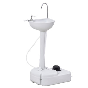 English Elm Kleankin Rolling Outdoor Handwash Station with Foot Pump Soap Dispenser Hdpe W2225P217040