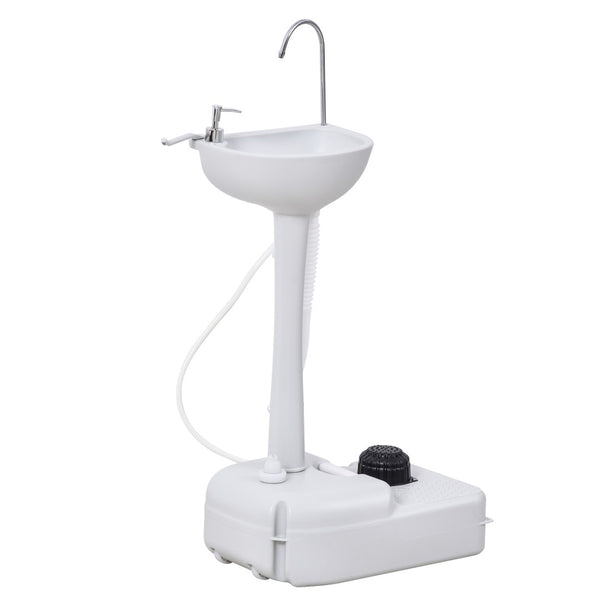 English Elm Kleankin Rolling Outdoor Handwash Station with Foot Pump Soap Dispenser Hdpe W2225P217040