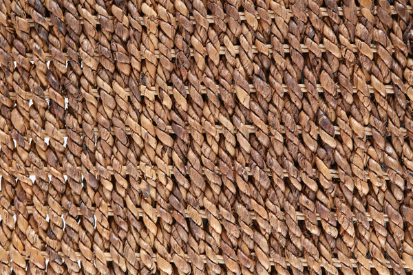 Homeroots Brown Natural And Rustic Woven Banana Leaf Straight Queen Size Headboard  Woven Banana Leaf 474692