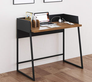 Homeroots Contemporary Brown And Black Computer And Writing Desk With Usb Port   474694