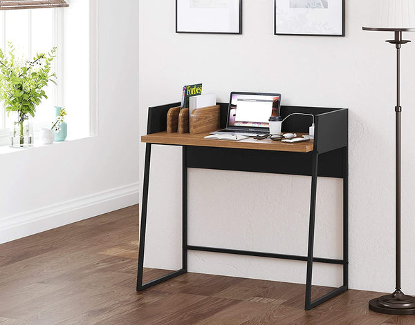 Homeroots Contemporary Brown And Black Computer And Writing Desk With Usb Port   474694