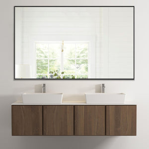 HomeRoots 51" Modern Black Metal Full-Length Hanging Mirror - Versatile Wall Mount for Any Room Style 474696