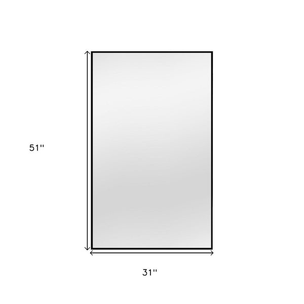 HomeRoots 51" Modern Black Metal Full-Length Hanging Mirror - Versatile Wall Mount for Any Room Style 474696