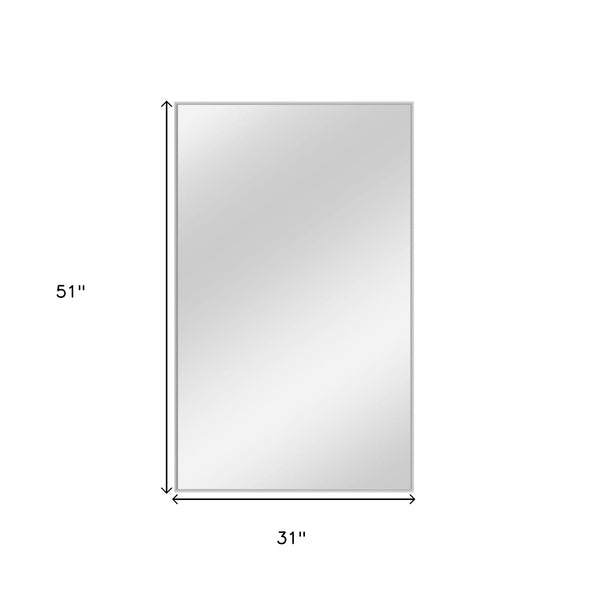 Homeroots 51" Silver Metal Framed Accent Mirror  Glass 474697