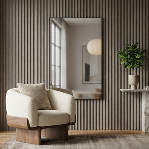 59 Inch Aluminum Frame Rectangular Bathroom Wall Mirror with Sleek Matte Finish