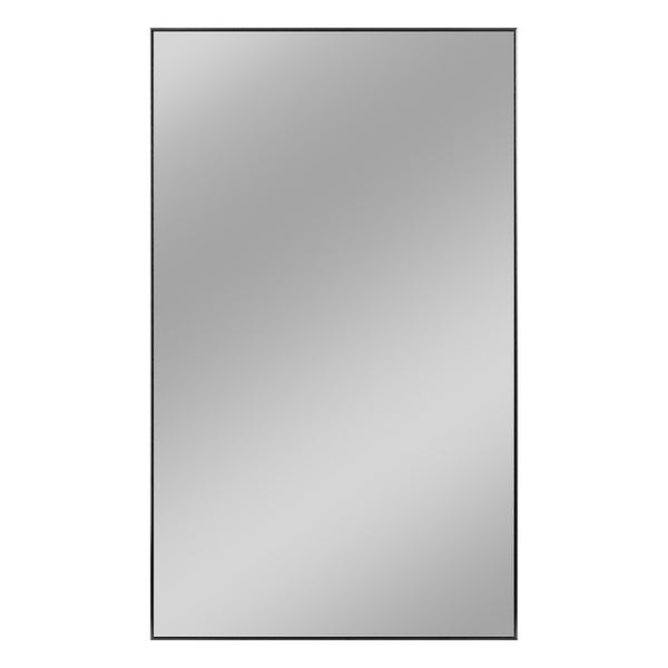 59 Inch Aluminum Frame Rectangular Bathroom Wall Mirror with Sleek Matte Finish