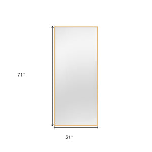 Homeroots 71" Gold Metal Framed Bathroom Vanity Mirror  Glass 474704