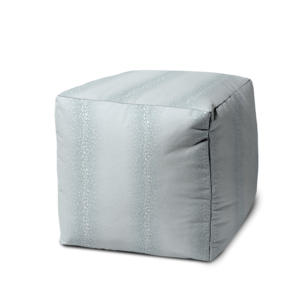 Homeroots 17" Blue Polyester Cube Ombre Indoor Outdoor Pouf Ottoman   474740