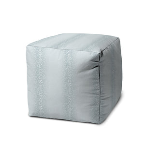 Homeroots 17" Blue Polyester Cube Ombre Indoor Outdoor Pouf Ottoman   474740
