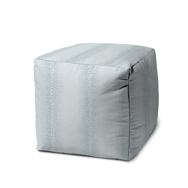 Homeroots 17" Blue Polyester Cube Ombre Indoor Outdoor Pouf Ottoman   474740