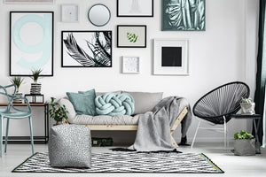 Homeroots 17" Blue Polyester Cube Ombre Indoor Outdoor Pouf Ottoman   474740