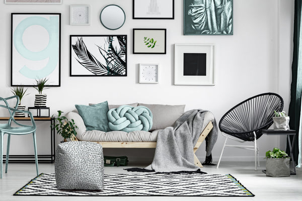 Homeroots 17" Blue Polyester Cube Ombre Indoor Outdoor Pouf Ottoman   474740