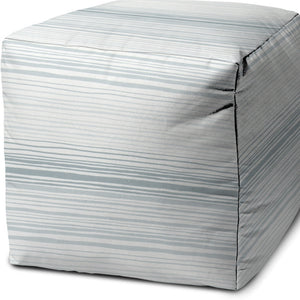 Homeroots 17" Blue Polyester Cube Ombre Indoor Outdoor Pouf Ottoman Dusty Blue  474744