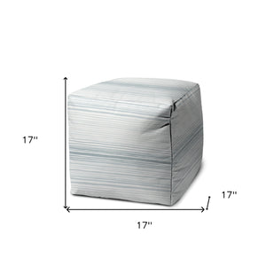 Homeroots 17" Blue Polyester Cube Ombre Indoor Outdoor Pouf Ottoman Dusty Blue  474744