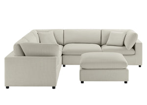 English Elm Cassandra Modular 6-Piece Sectional Sofa - Luxurious Customizable Comfort For Family Living Spaces B050S00003