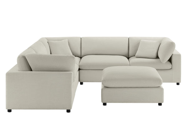 English Elm Cassandra Modular 6-Piece Sectional Sofa - Luxurious Customizable Comfort For Family Living Spaces B050S00003